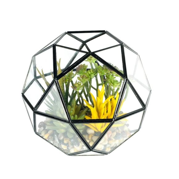 Decor Geometric Terrarium, Artificial Succulents - Picture 6 of 6